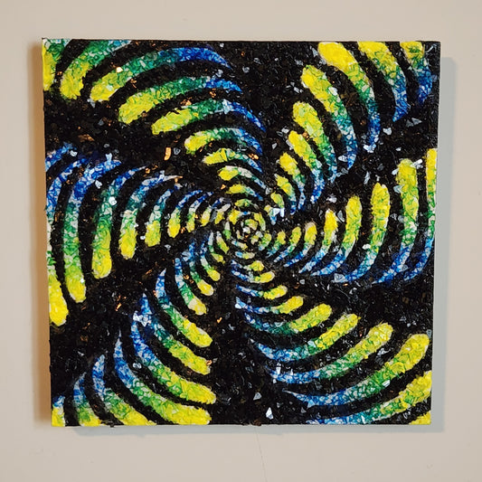 Blue and Yellow Swirl Magnet